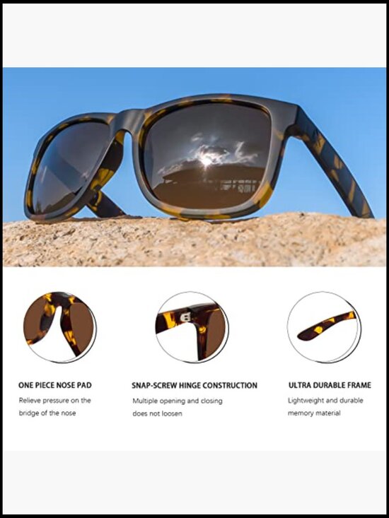 Polarized Sunglasses Rectangular UV Protection TR90 Frame Unisex main image 5